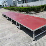 Aluminum alloy foldable stage, suitable for hotel banquet halls and conference rooms, with wheels for easy mobility