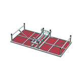 Aluminum alloy foldable stage, suitable for hotel banquet halls and conference rooms, with wheels for easy mobility