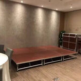 Aluminum alloy foldable stage, suitable for hotel banquet halls and conference rooms, with wheels for easy mobility