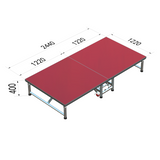 Aluminum alloy foldable stage, suitable for hotel banquet halls and conference rooms, with wheels for easy mobility